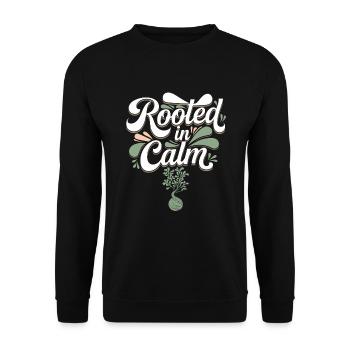 Kokedama Moss Ball Plants Japanese Gardening - Unisex Sweatshirt - black - Front - Alina (178cm) & Michal (187cm)