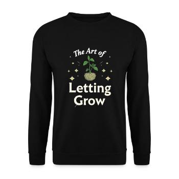 Kokedama Moss Ball Plants Japanese Gardening - Unisex Sweatshirt - black - Front - Alina (178cm) & Michal (187cm)