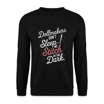 Gruseliger Puppenkollektor - Unisex Pullover - Schwarz - Vorne - Alina (178cm) & Michal (187cm)