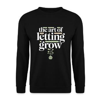 Kokedama Moss Ball Plants Japanese Gardening - Unisex Sweatshirt - black - Front - Alina (178cm) & Michal (187cm)
