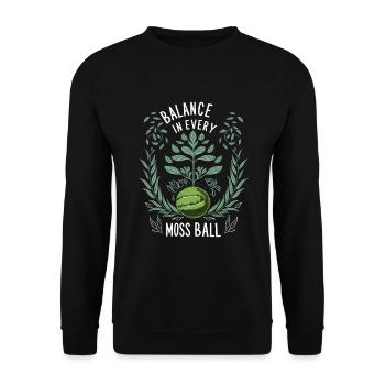 Kokedama Moss Ball Plants Japanese Gardening - Unisex Sweatshirt - black - Front - Alina (178cm) & Michal (187cm)