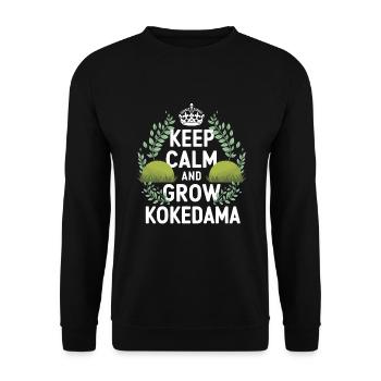 Kokedama Moss Ball Plants Japanese Gardening - Unisex Sweatshirt - black - Front - Alina (178cm) & Michal (187cm)