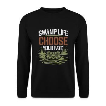 Alligator Crocodile Reptile Enthusiast Swamp - Unisex Sweatshirt - black - Front - Alina (178cm) & Michal (187cm)