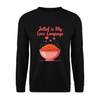 Riz Jollof Cuisine d’Afrique de l’Ouest Nigériane - Sweat-shirt Unisexe - noir - Devant - Alina (178cm) & Michal (187cm)