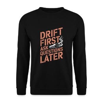 Drift automobile, course automobile, drift automobile - Sweat-shirt Unisexe - noir - Devant - Alina (178cm) & Michal (187cm)