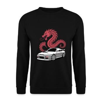 Drift automobile, course automobile, drift automobile - Sweat-shirt Unisexe - noir - Devant - Alina (178cm) & Michal (187cm)