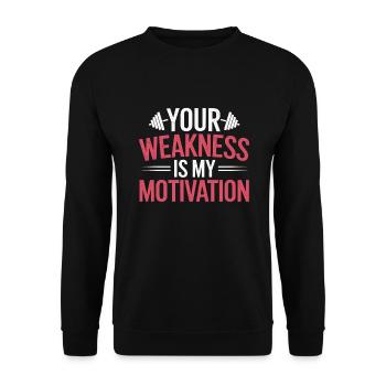 Weightlifter -coach -strength trainer powerlifting - Unisex Sweatshirt - black - Front - Alina (178cm) & Michal (187cm)