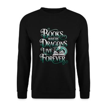 Fantasy Book Reader Magical Story Liebhaber - Unisex Pullover - Schwarz - Vorne - Alina (178cm) & Michal (187cm)