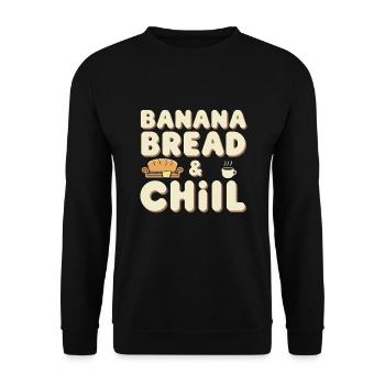 Banana Bread Lover Baking Enthusiast Cozy - Unisex Sweatshirt - black - Front - Alina (178cm) & Michal (187cm)