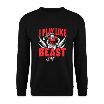 Joueuse de rugby Fan féminine Fan avec - Sweat-shirt Unisexe - noir - Devant - Alina (178cm) & Michal (187cm)
