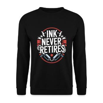 Seniors with tattoos proudly aging, - Unisex Sweatshirt - black - Front - Alina (178cm) & Michal (187cm)