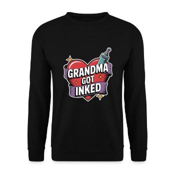 Seniors with tattoos proudly aging, - Unisex Sweatshirt - black - Front - Alina (178cm) & Michal (187cm)
