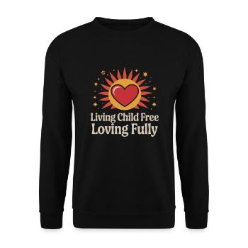 childfree by choice proudly childless - Unisex Sweatshirt - black - Front - Alina (178cm) & Michal (187cm)