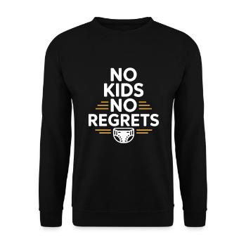 childfree by choice proudly childless - Unisex Sweatshirt - black - Front - Alina (178cm) & Michal (187cm)