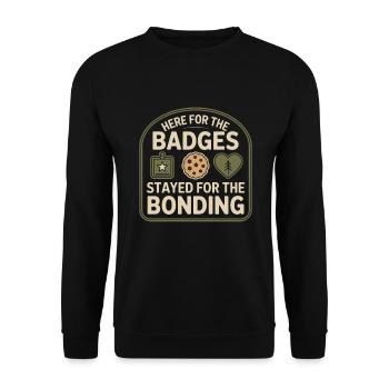 Dad Girl Scout Leader Proud Troop Support Scout - Unisex Pullover - Schwarz - Vorne - Alina (178cm) & Michal (187cm)