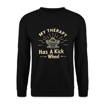 Poterie classe argile artiste céramique atelier roue - Sweat-shirt Unisexe - noir - Devant - Alina (178cm) & Michal (187cm)