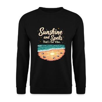 Été, Sorcières, Plage, Sorcière, Esthétique, Soleil, Magie - Sweat-shirt Unisexe - noir - Devant - Alina (178cm) & Michal (187cm)