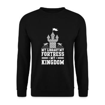 Fantasy Book Reader Magical Story Liebhaber - Unisex Pullover - Schwarz - Vorne - Alina (178cm) & Michal (187cm)