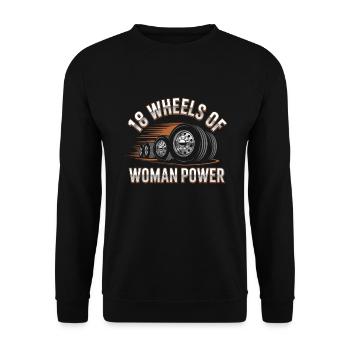 Women In Trucking Female Trucker Pride - Sweat-shirt Unisexe - noir - Devant - Alina (178cm) & Michal (187cm)