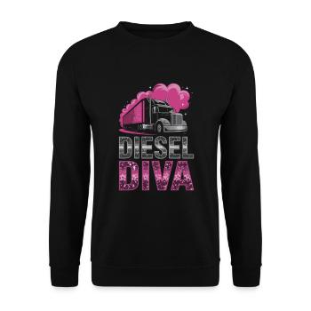 Women In Trucking Female Trucker Pride - Sweat-shirt Unisexe - noir - Devant - Alina (178cm) & Michal (187cm)