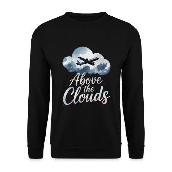 First time flying Travel Memory Sky - Unisex Sweatshirt - black - Front - Alina (178cm) & Michal (187cm)