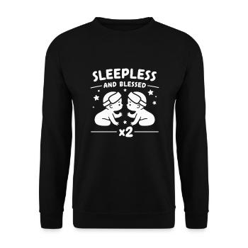 Twin Mom Life Double Trouble Parents Power - Unisex Sweatshirt - black - Front - Alina (178cm) & Michal (187cm)