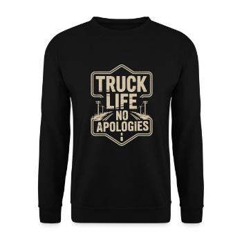 Women In Trucking Female Trucker Pride - Sweat-shirt Unisexe - noir - Devant - Alina (178cm) & Michal (187cm)
