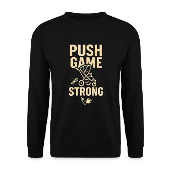 Nursery Dad Fatherhood Pride - Unisex Sweatshirt - black - Front - Alina (178cm) & Michal (187cm)