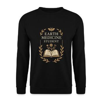 Kräuterheilende Wurzeln Natürliche Weisheit - Unisex Pullover - Schwarz - Vorne - Alina (178cm) & Michal (187cm)
