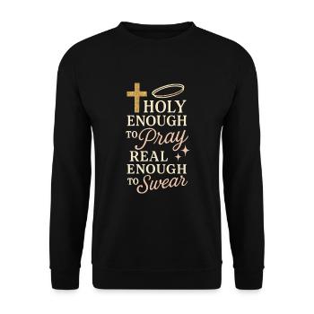 Maman chrétienne Foi Humour Erreurs bénies - Sweat-shirt Unisexe - noir - Devant - Alina (178cm) & Michal (187cm)
