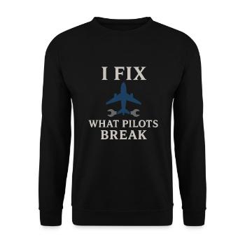 Aviation Mechanic Faa Humor Aircraft Technician - Unisex Pullover - Schwarz - Vorne - Alina (178cm) & Michal (187cm)