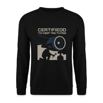 Mécanicien d’aviation Faa Humour Technicien d’aéronefs - Sweat-shirt Unisexe - noir - Devant - Alina (178cm) & Michal (187cm)