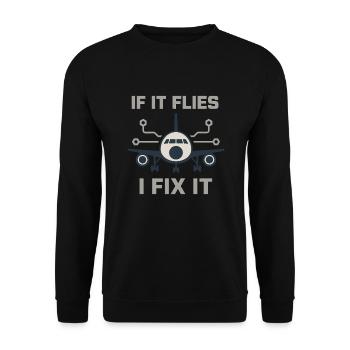 Mécanicien d’aviation Faa Humour Technicien d’aéronefs - Sweat-shirt Unisexe - noir - Devant - Alina (178cm) & Michal (187cm)
