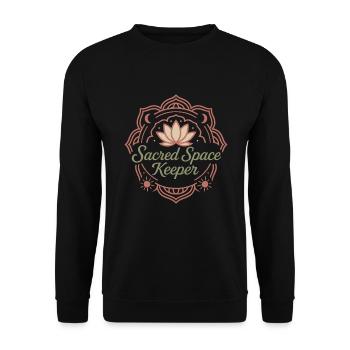 Boho Yoga Spirituelles Geschenk Für Yogis Achtsame - Unisex Pullover - Schwarz - Vorne - Alina (178cm) & Michal (187cm)