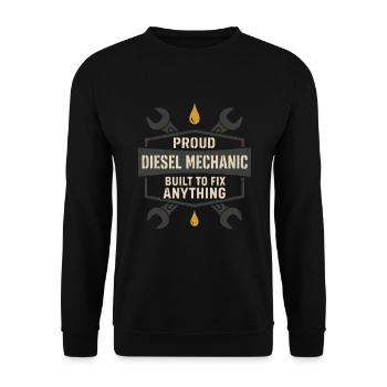 Diesel mechanics Proud mechanics - Unisex Sweatshirt - black - Front - Alina (178cm) & Michal (187cm)