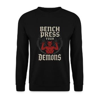 Goth Gym Sombre Fitness Alternative Training Gothique - Sweat-shirt Unisexe - noir - Devant - Alina (178cm) & Michal (187cm)