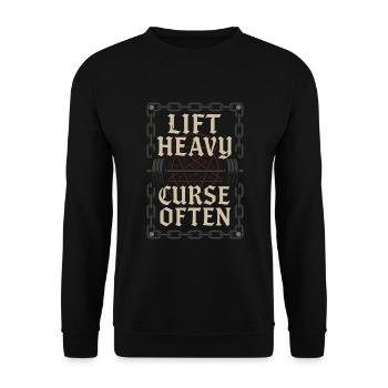 Goth Gym Dark Fitness Alternative Training Gothic - Unisex Sweatshirt - black - Front - Alina (178cm) & Michal (187cm)