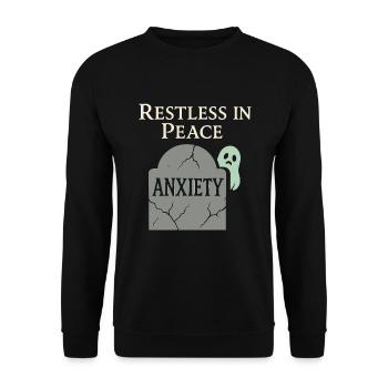 Sad Ghost Ghost Humor Fear Fear Ghost Psychic - Unisex Sweatshirt - black - Front - Alina (178cm) & Michal (187cm)