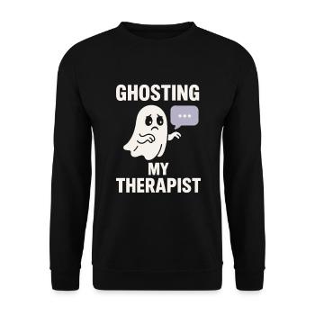 Sad Ghost Ghost Humor Fear Fear Ghost Psychic - Unisex Sweatshirt - black - Front - Alina (178cm) & Michal (187cm)