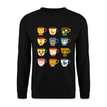 Teezeit - Unisex Pullover - Schwarz - Vorne - Alina (178cm) & Michal (187cm)