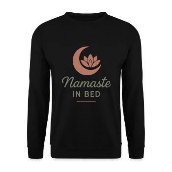 Boho Yoga Spirituelles Geschenk Für Yogis Achtsame - Unisex Pullover - Schwarz - Vorne - Alina (178cm) & Michal (187cm)