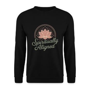 Boho Yoga Spiritual Gift for Mindful Yogis - Unisex Sweatshirt - black - Front - Alina (178cm) & Michal (187cm)