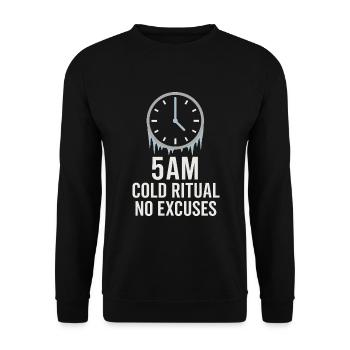 Cold showers Mental hardness Cold exposure - Unisex Sweatshirt - black - Front - Alina (178cm) & Michal (187cm)