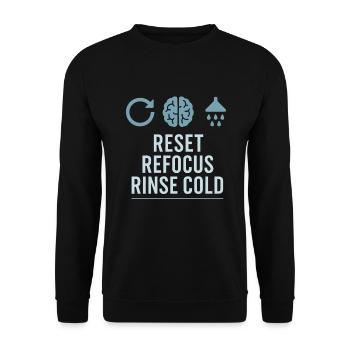 Cold showers Mental hardness Cold exposure - Unisex Sweatshirt - black - Front - Alina (178cm) & Michal (187cm)