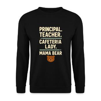 Homeschool Mom Mama Bear Homeschooling Geschenk - Unisex Pullover - Schwarz - Vorne - Alina (178cm) & Michal (187cm)