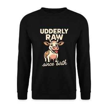 Boire du lait cru Lait cru de la ferme Fraîcheur - Sweat-shirt Unisexe - noir - Devant - Alina (178cm) & Michal (187cm)