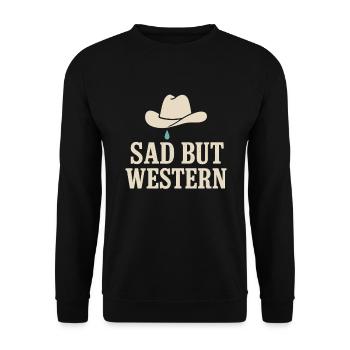 Cowboy Sad Cowboy Western Emo Country Music Fan - Unisex Pullover - Schwarz - Vorne - Alina (178cm) & Michal (187cm)
