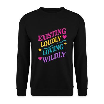 Queer Pride Queer Joy Lgbtq+ Affirmation Trans - Unisex Sweatshirt - black - Front - Alina (178cm) & Michal (187cm)