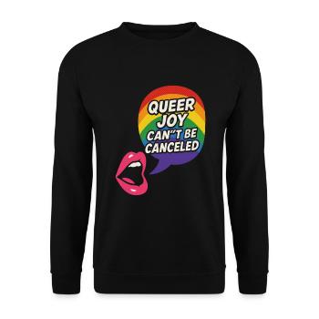 Queer Pride Queer Joy Lgbtq+ Affirmation Trans - Unisex Sweatshirt - black - Front - Alina (178cm) & Michal (187cm)
