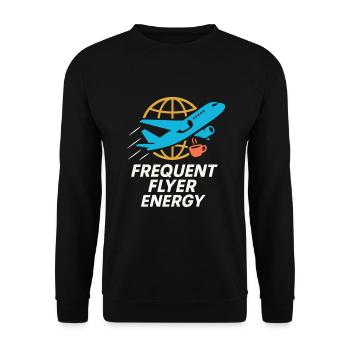 Hôtesse de l’air Personnel navigant commercial Life Aviation - Sweat-shirt Unisexe - noir - Devant - Alina (178cm) & Michal (187cm)